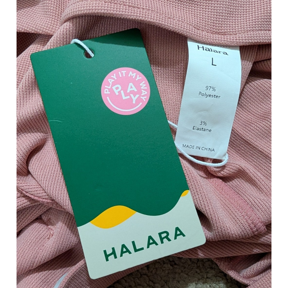 New Halara sz L Play It My Way Wide Leg Jumpsuit rose pink one piece 3177 - Picture 8 of 9